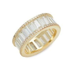 14K Gold Plated Sterling Silver & CZ Eternity Ring- purchased from Saks